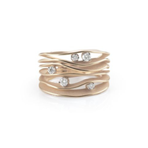 Anello Serie Dune in Oro Natural Beige 18Kt con Diamanti GAN0914N