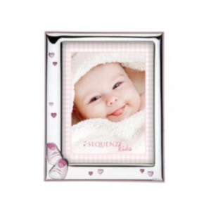 Cornice portafoto SEQUENZE fiocchetto rosa linea Kids