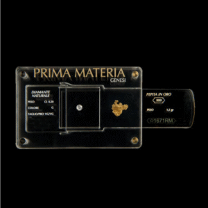 Diamante G-VS1 e Pepita in Oro 999 in Blister