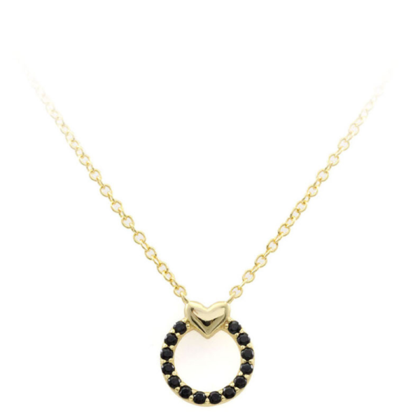 Evideence Collana argento 925 gold e zirconi neri